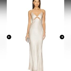 bec + bridge Silver Backless Dress